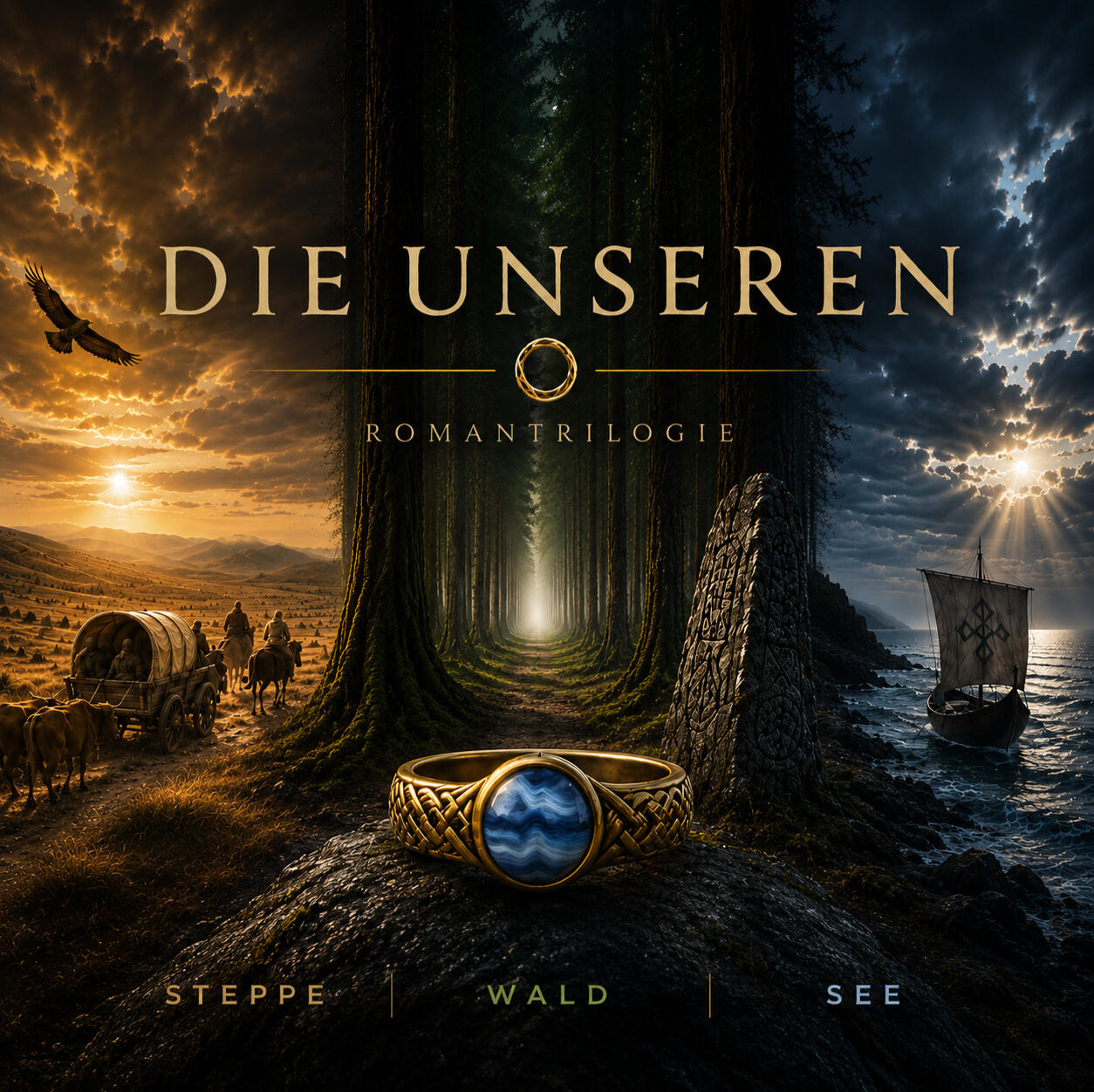 DIE UNSEREN – Romantrilogie von Steffen Dettmann mit den drei Bänden STEPPE, WALD und SEE